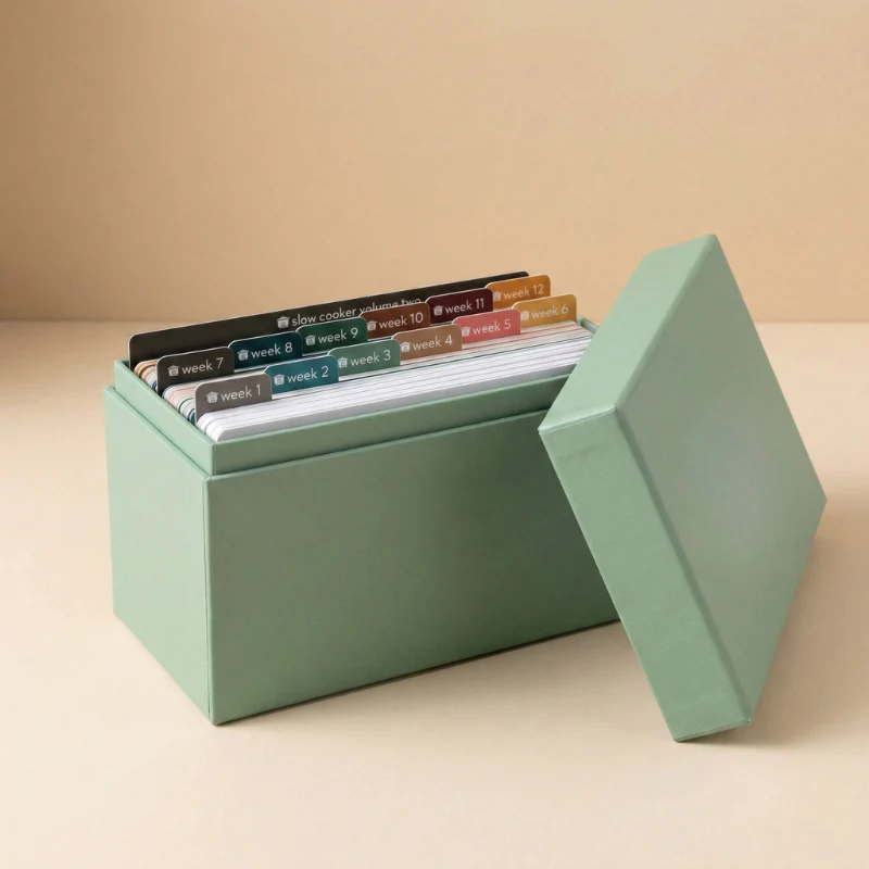 Hearthwell™ – 12-Week Slow Cooker Meal Planning Kit with 103 Photo Recipe Cards & Reusable Grocery Lists + 50% OFF